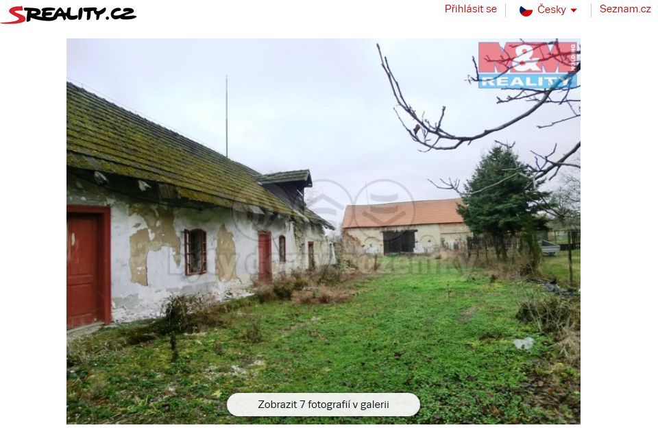 Foto 2: Nemovitost je prý vhodná k rekonstrukci. Zřejmě předpokládají, že se ta rekonstrukce bude dělat bagrem a několika nákladními auty.